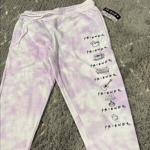 FRIENDS Lavender Tie-Dye Kids Joggers with Icon Print